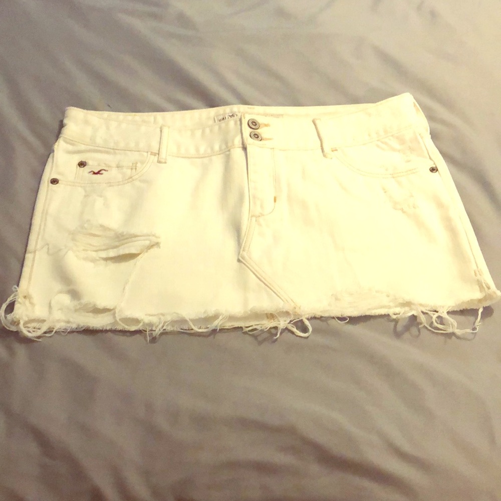 White hollister Jean skirt